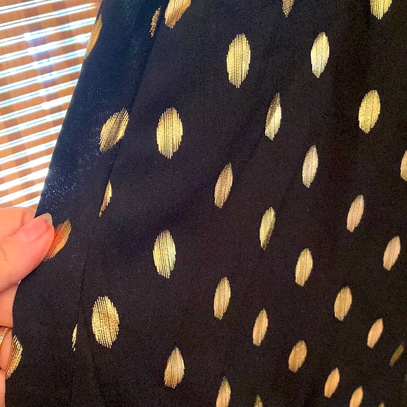 NWT BloomChic “MIMI” gold dot metallic black maxi dress size 10 - Picture 6 of 9